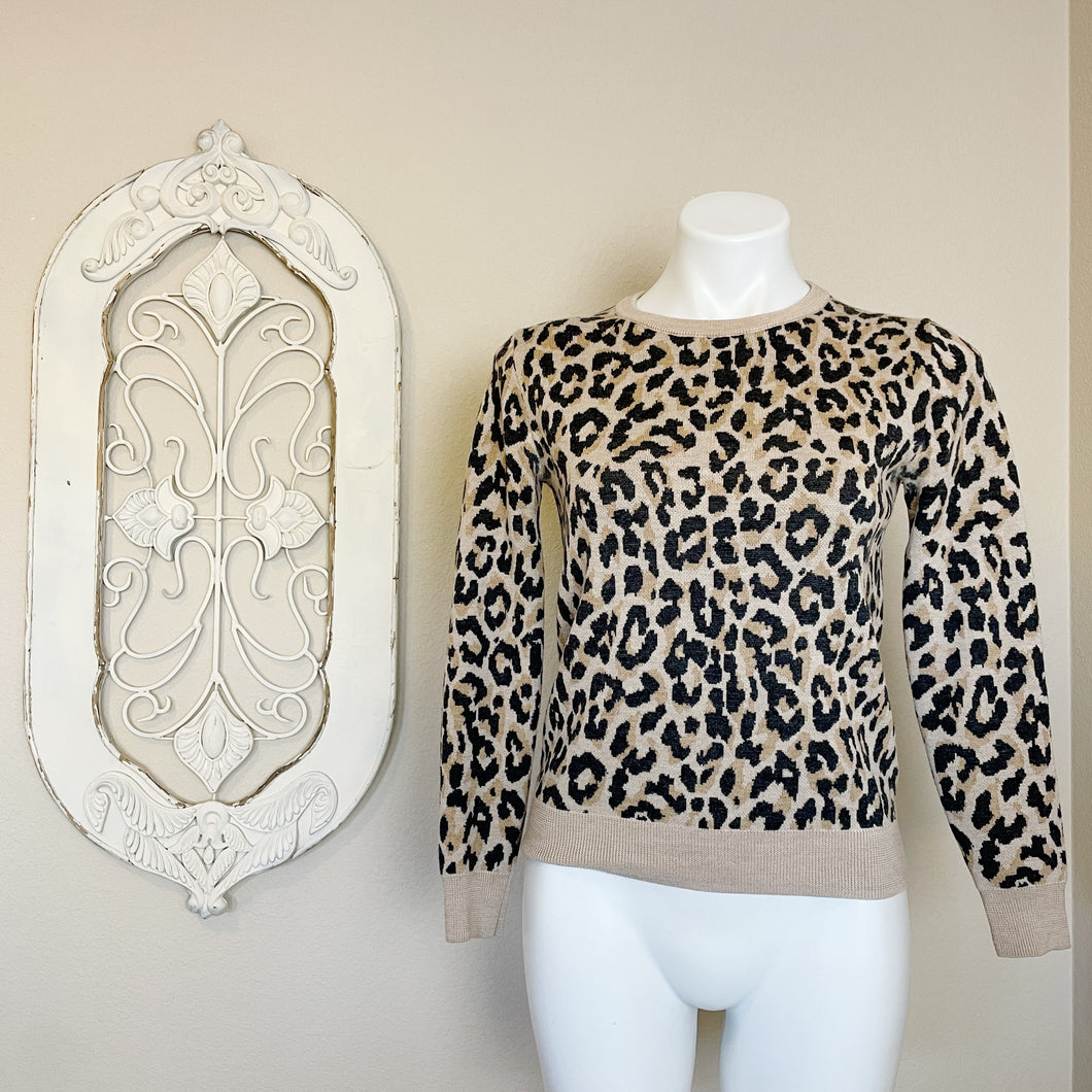 J. Crew | Women's Merino Wool Leopard Print Pullover Sweater | Size: XS