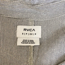 Load image into Gallery viewer, RVCA | Women&#39;s Blue and White Stripe Button Down Long Sleeve Top | Size: S
