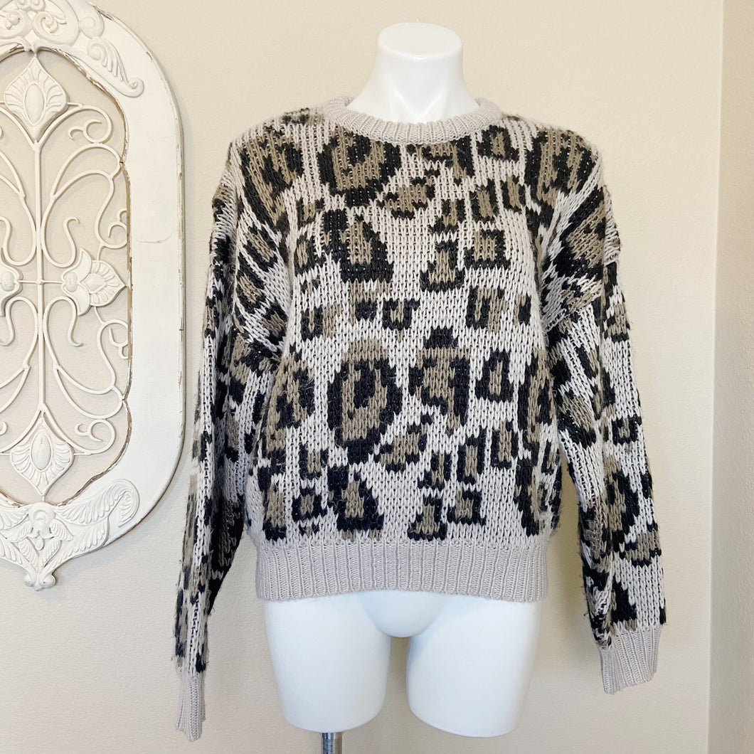 John + Jenn | Women's Leopard Print Pullover Sweater | Size: S