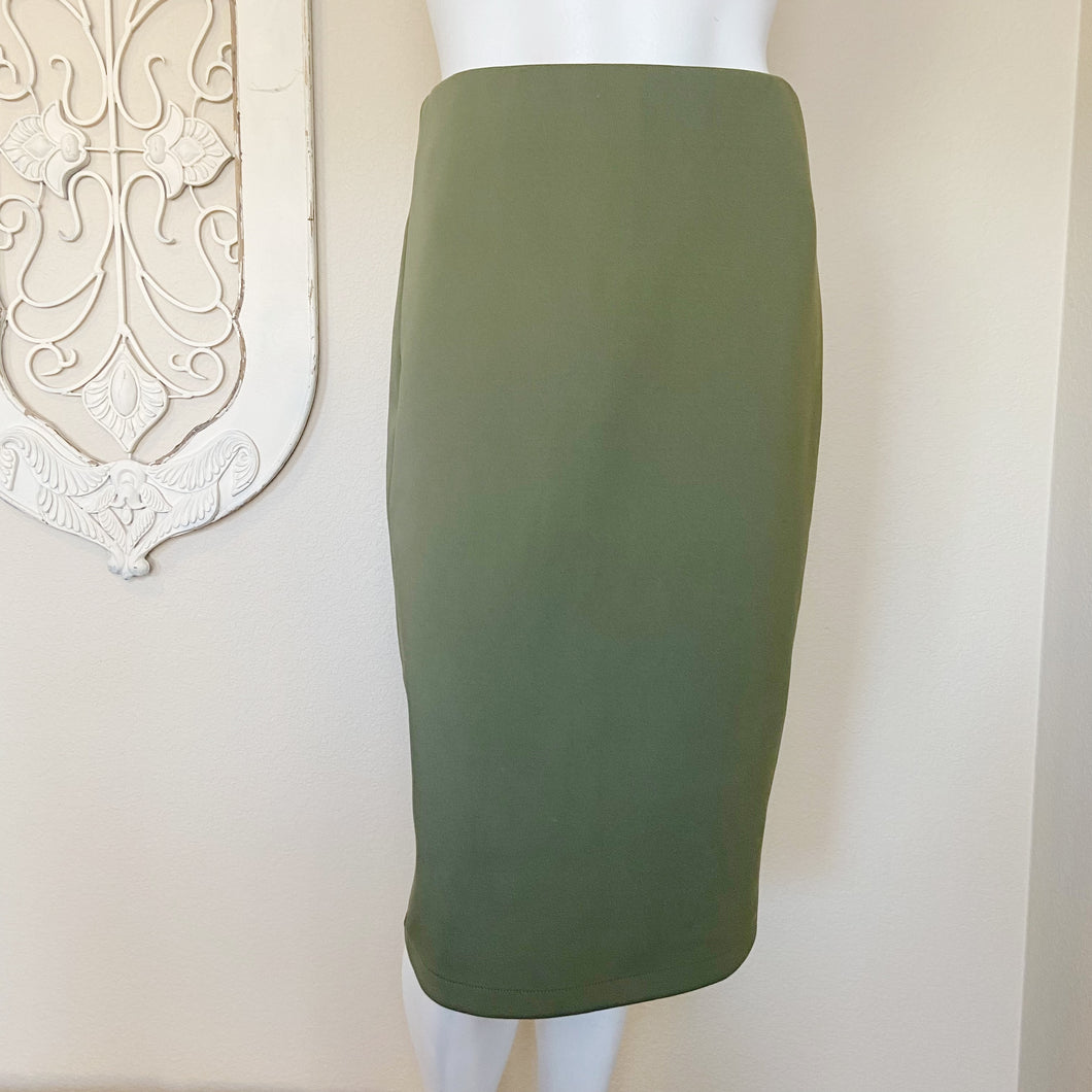 Catherine Malandrino | Women's Olive Green Zip Back Pencil Skirt | Size: 8