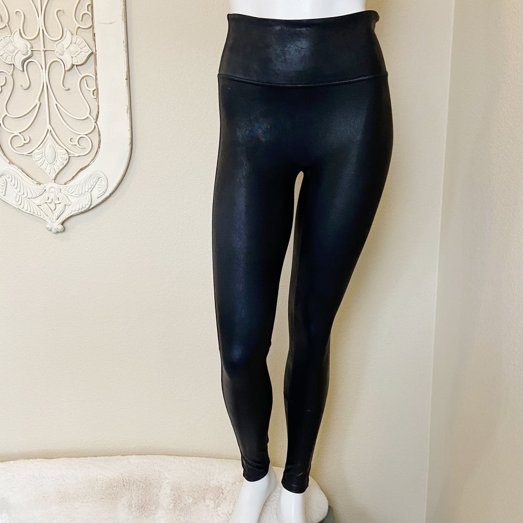 Spanx | Women's Black Shimmer Skinny Leggings | Size: S