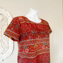 Load image into Gallery viewer, J. Crew | Womens Red Paisley Printed Tee Blouse | Size: S

