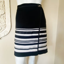 Load image into Gallery viewer, White House Black Market | Women&#39;s Black &amp; Gray Striped Pencil Skirt | Size: 14
