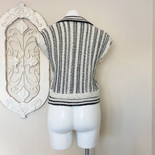 Load image into Gallery viewer, Cabi | Womens Black and White Crop Knit Cardigan Sweater | Size: S
