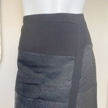 Load image into Gallery viewer, White House Black Market | Women&#39;s Black Mixed Texture Wrap Mini Skirt with Tags | Size: 14
