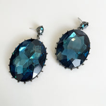 Load image into Gallery viewer, Gerald Yosca | Women&#39;s Large Blue Gem Dangle Earrings
