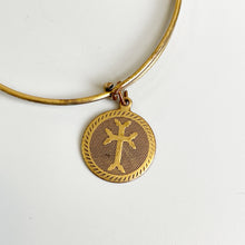 Load image into Gallery viewer, Alex and Ani | Women&#39;s Gold Stretch Cross Charm Bracelet
