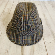 Load image into Gallery viewer, Wonderwool | Gray and Brown British Plaid Tweed Wool KingFisher Trilby Hat | Size: M
