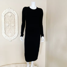 Load image into Gallery viewer, Wilfred Free | Womens Black Knit Fitted Long Sleeve Sweater Dress | Size: M
