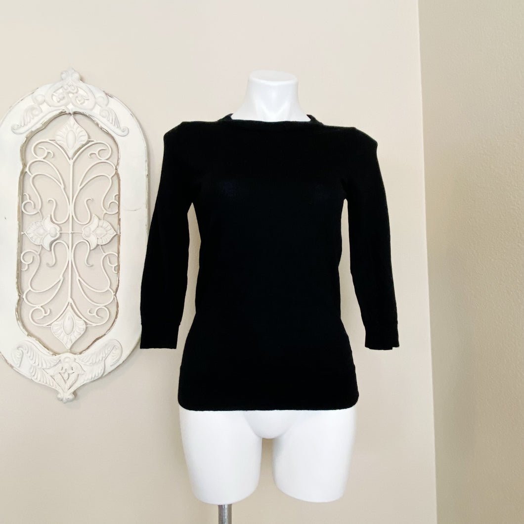 J. Crew | Women's Black 100% Wool Knit Pullover Top | Size: S