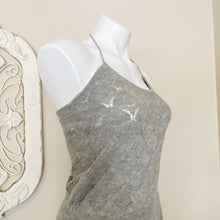 Load image into Gallery viewer, Joseph | Womens Light Gray 100% Alpaca Tie Neck Ruffle Sweater Top | Size: L
