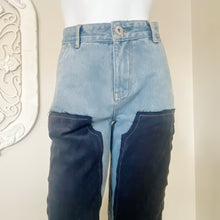 Load image into Gallery viewer, Pol | Womens Blue Denim Inside Out Crop Fringe Jeans | Size: M
