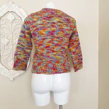 Load image into Gallery viewer, Relais Knitware | Womens Rainbow Wool Blend Knit Button Down Cardigan Sweater | Size: S
