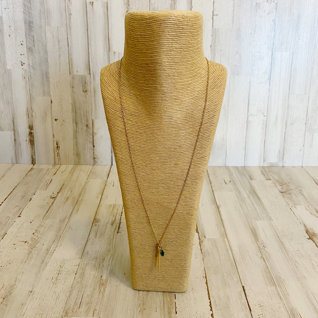 Jami | Womens Gold Dagger and Crystal Necklace