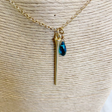 Load image into Gallery viewer, Jami | Womens Gold Dagger and Crystal Necklace
