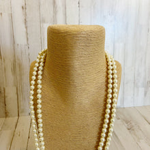 Load image into Gallery viewer, Womens Long Vintage Faux Pearl Strand Necklace
