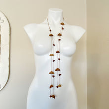 Load image into Gallery viewer, Womens Long Brown Seed and Pod Long Wrap Necklace
