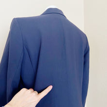 Load image into Gallery viewer, Jaeger | Womens Navy Blue Fleece Wool Blend Blazer Jacket | Size: 10
