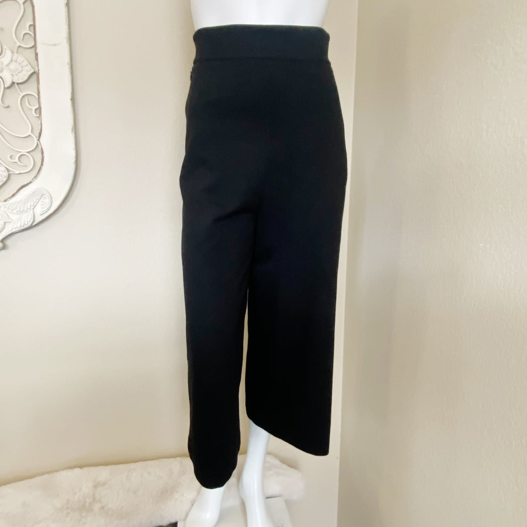 Tibi | Womens Black Wide Leg Crop Dress Pants | Size: 2