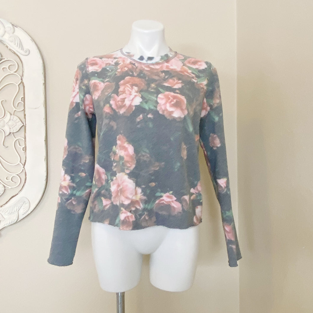 Sol Angeles | Womens Vintage Wash Rose Print Pullover Sweatshirt | Size: S