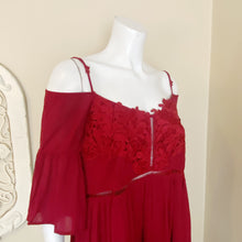 Load image into Gallery viewer, Sadie &amp; Sage | Womens Burgundy Off Shoulder Lace Dress | Size: L
