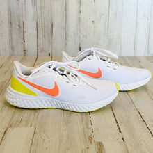 Load image into Gallery viewer, Nike | Womens White and Bright Mango Revolution 5 Road Running Shoes with Tags | Size: 8
