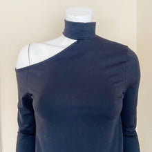 Load image into Gallery viewer, Abercrombie &amp; Fitch | Womens Black Choker Cold Shoulder Long Sleeve Top | Size: M
