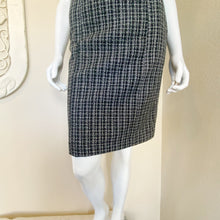 Load image into Gallery viewer, Banana Republic | Womens Black and White Ruffle Plaid Tweed Bottom Shift Dress | Size: 2

