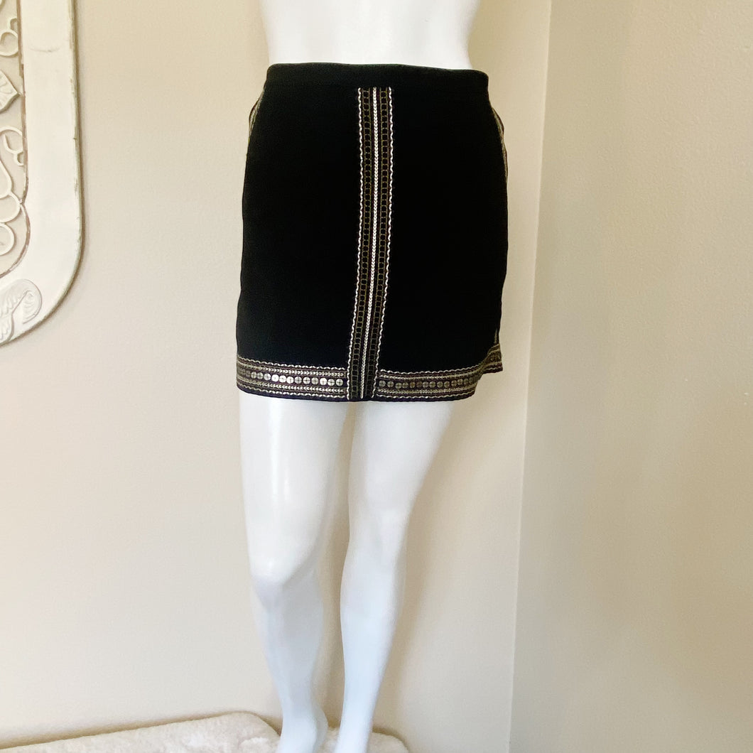 Madewell | Womens Black Embellished Mini Skirt | Size: 4