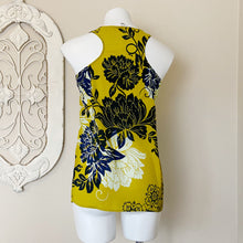 Load image into Gallery viewer, Cabi | Womens Yellow and Navy Blue Silk Blend Floral Print Tank Top | Size: XS
