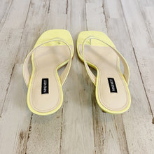 Load image into Gallery viewer, Nine West | Womens Bright Yellow Manold Heel Thong Sandal with Tags | Size: 10
