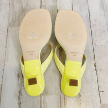 Load image into Gallery viewer, Nine West | Womens Bright Yellow Manold Heel Thong Sandal with Tags | Size: 10

