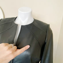 Load image into Gallery viewer, Caslon | Womens Black Lamb Skin Leather Zip Front Jacket | Size: M
