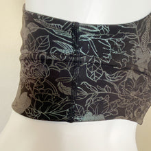 Load image into Gallery viewer, Lululemon | Womens Black and Metallic Floral Wunder Train Long-Line Bra | Size: 4
