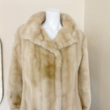 Load image into Gallery viewer, Tissavel of France | Womens Vintage Light Tan Cream Faux Fur Long Coat | Size: M
