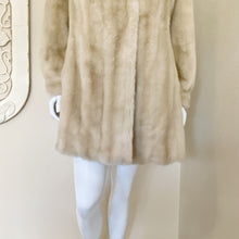 Load image into Gallery viewer, Tissavel of France | Womens Vintage Light Tan Cream Faux Fur Long Coat | Size: M
