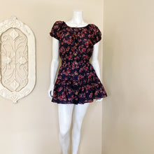 Load image into Gallery viewer, Eberjey | Womens Navy Blue and Burgundy Elsie Cotton Button Down Mini Dress | Size: S
