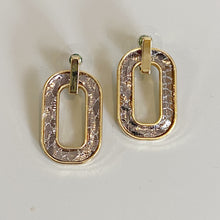 Load image into Gallery viewer, Womens Gold and Silver Snakeskin Lined O Earrings
