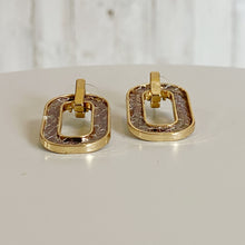 Load image into Gallery viewer, Womens Gold and Silver Snakeskin Lined O Earrings
