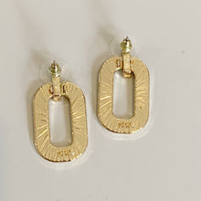 Load image into Gallery viewer, Womens Gold and Silver Snakeskin Lined O Earrings

