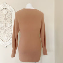 Load image into Gallery viewer, Express | Womens Light Brown Soft Ribbed V Neck Pullover Sweater | Size: XS
