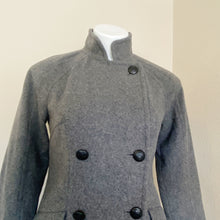Load image into Gallery viewer, Banana Republic | Womens Gray Wool Blend Military Style Pea Coat | Size: XS
