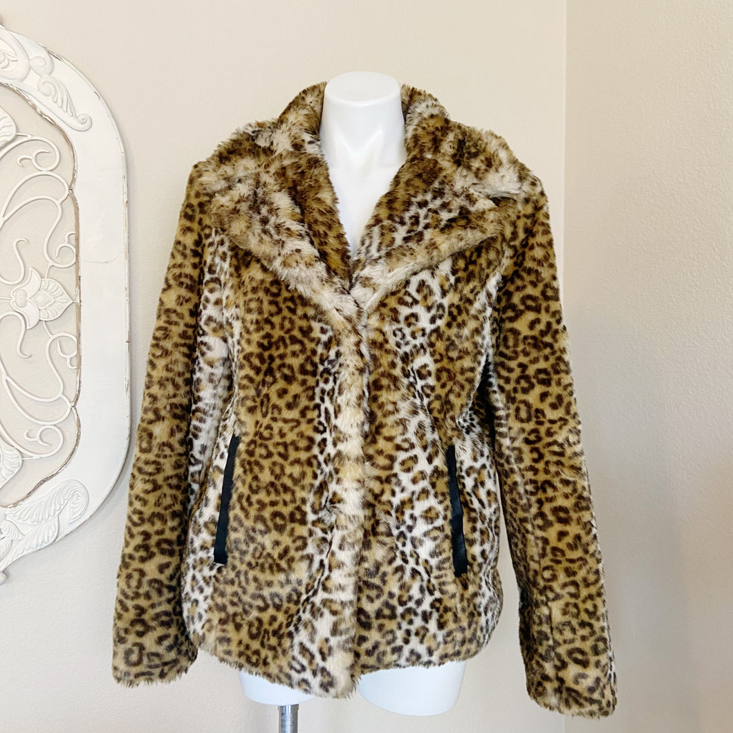 Via Spiga | Womens Faux Fur Vegan Leopard Jacket | Size: M