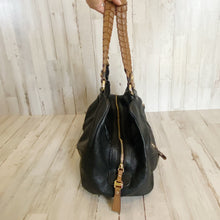 Load image into Gallery viewer, B. Makowsky | Womens Black and Brown Leather Hobo Handbag
