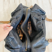 Load image into Gallery viewer, B. Makowsky | Womens Black and Brown Leather Hobo Handbag
