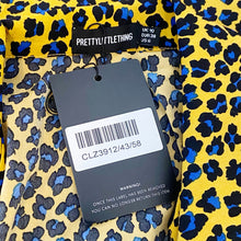 Load image into Gallery viewer, Pretty Little Thing | Womens Yellow and Blue Leopard Print Button Down Long Sleeve Blouse with Tags | Size: 6
