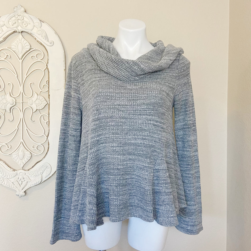 Anthropologie | Womens 9-H15 StCL Gray Cowl Neck Fit and Flare Long Sleeve Top | Size: S