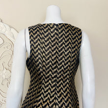 Load image into Gallery viewer, Ark &amp; Co | Womens Black and Gold Metallic Design Sleeveless Shift Dress | Size: L
