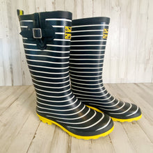 Load image into Gallery viewer, Tu | Womens Blue and White Stripe British Wellies Rain Boots | Size: 41
