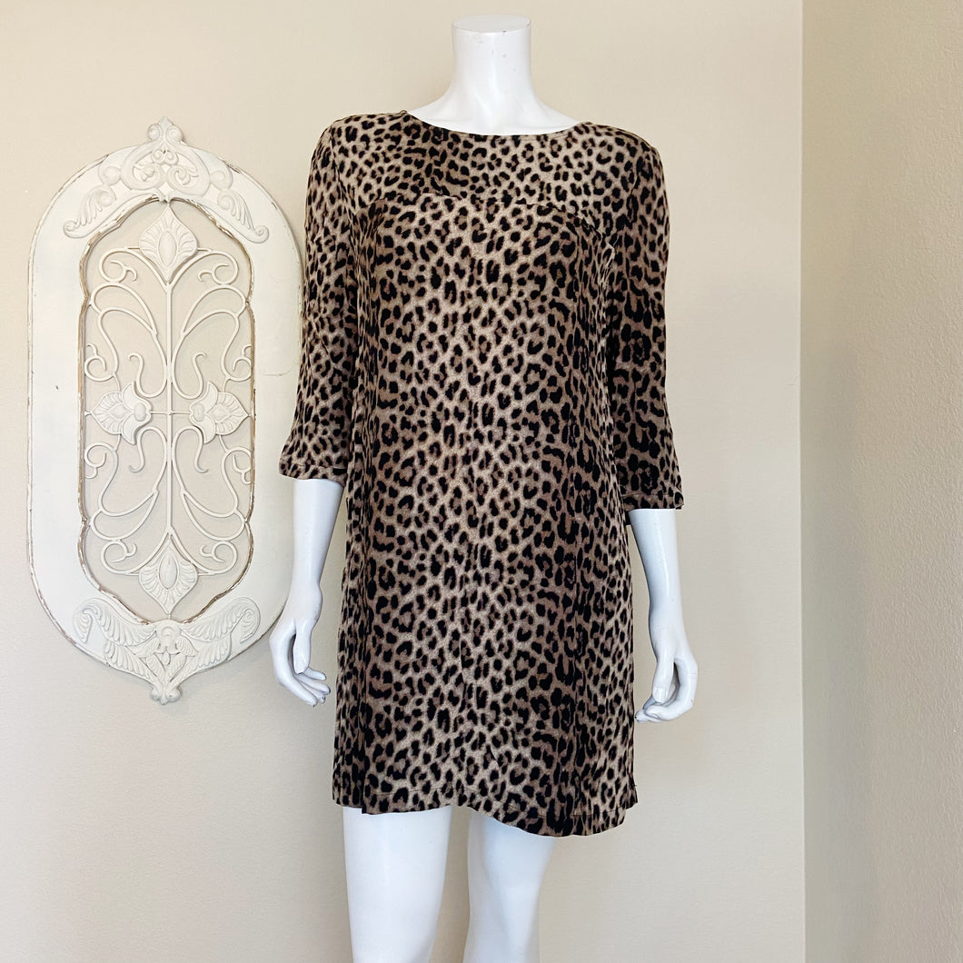 Belair | Womens Leopard Print Long Sleeve Mini Dress | Size: M